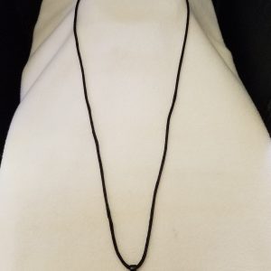 Adjustable Knotted Black Cord Necklace with Blue Epoxy Silver Elephant Round Black Pendant