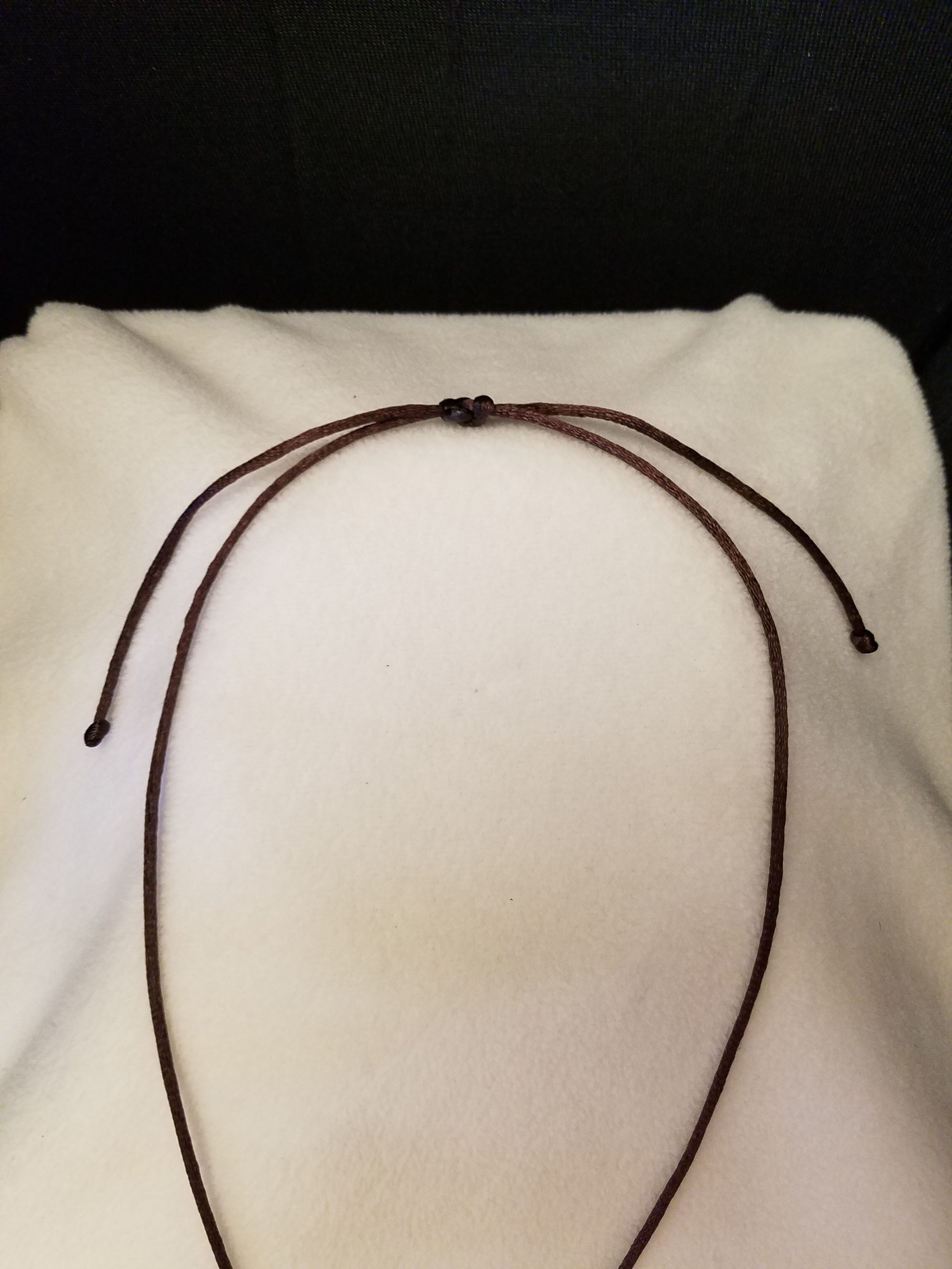 Brown Cord Necklace Knot Adjustment With Knotted Ends