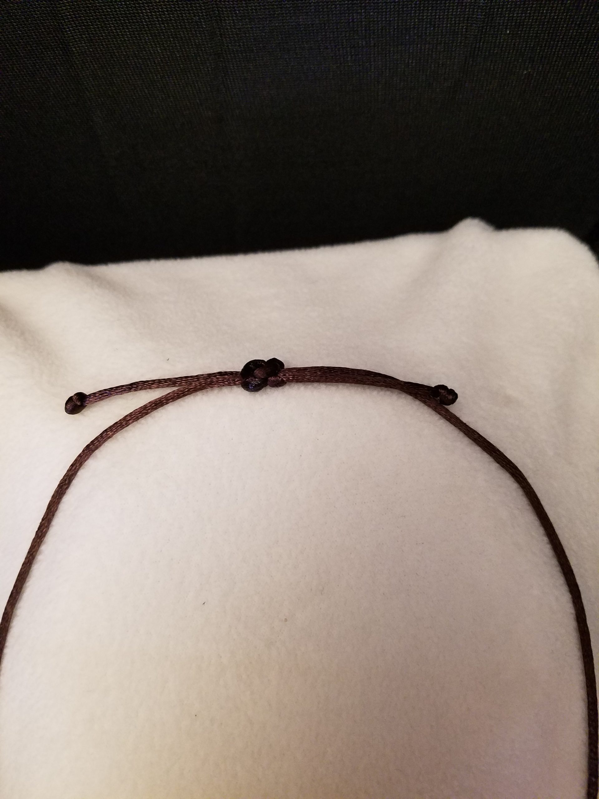 Brown Cord Necklace Knot Adjustment With Knotted Ends