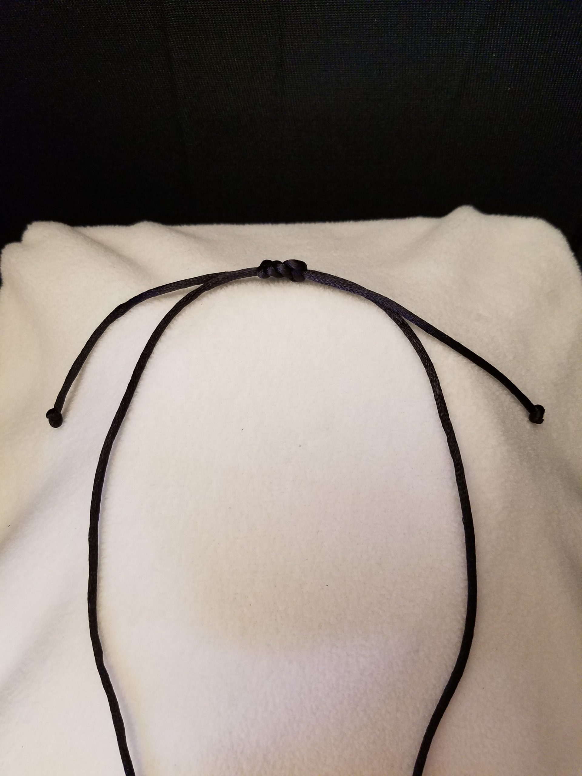Black Cord Necklace Knot Adjustment With Knotted Ends