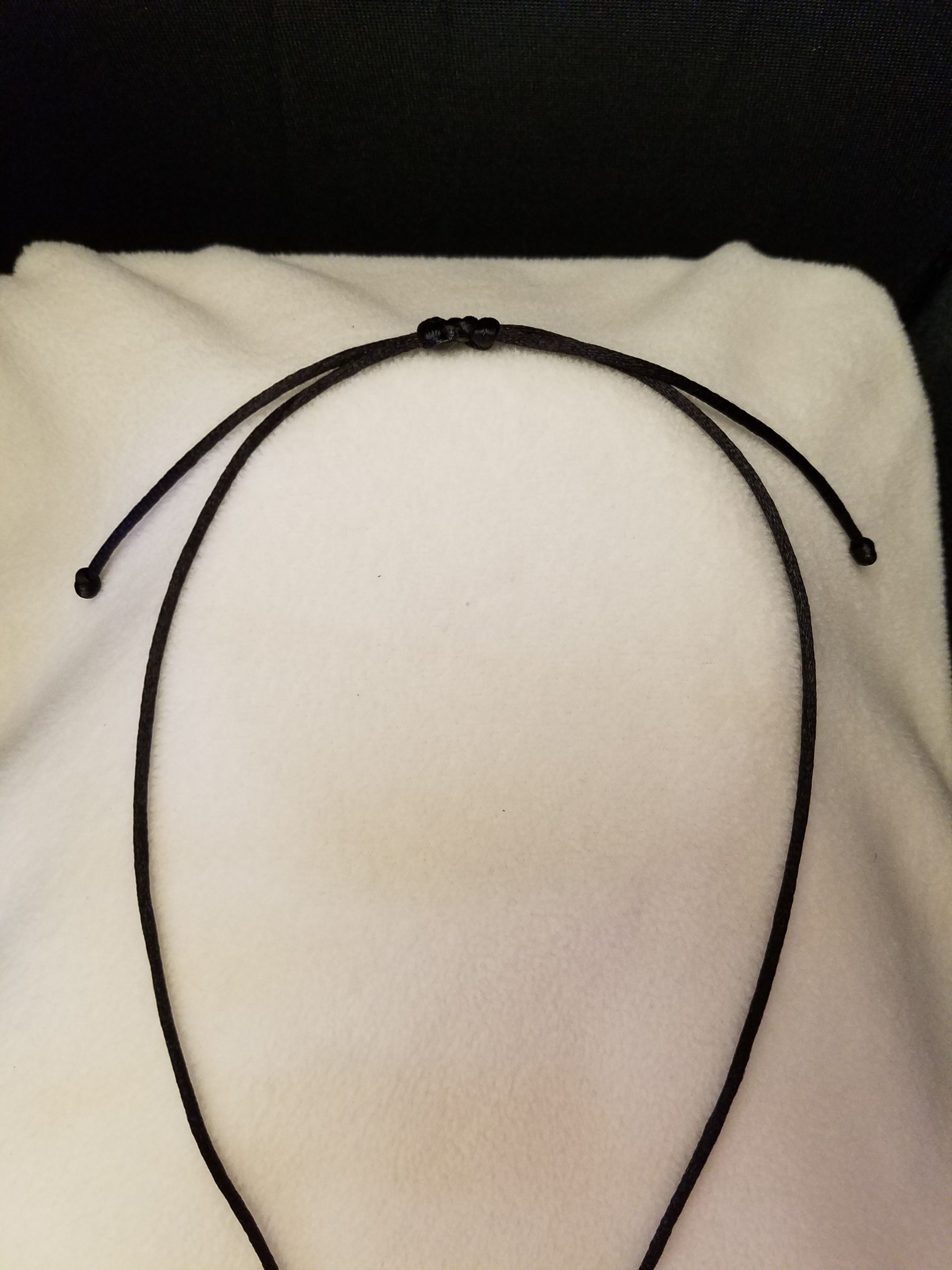 Black Cord Necklace Knot Adjustment With Knotted Ends