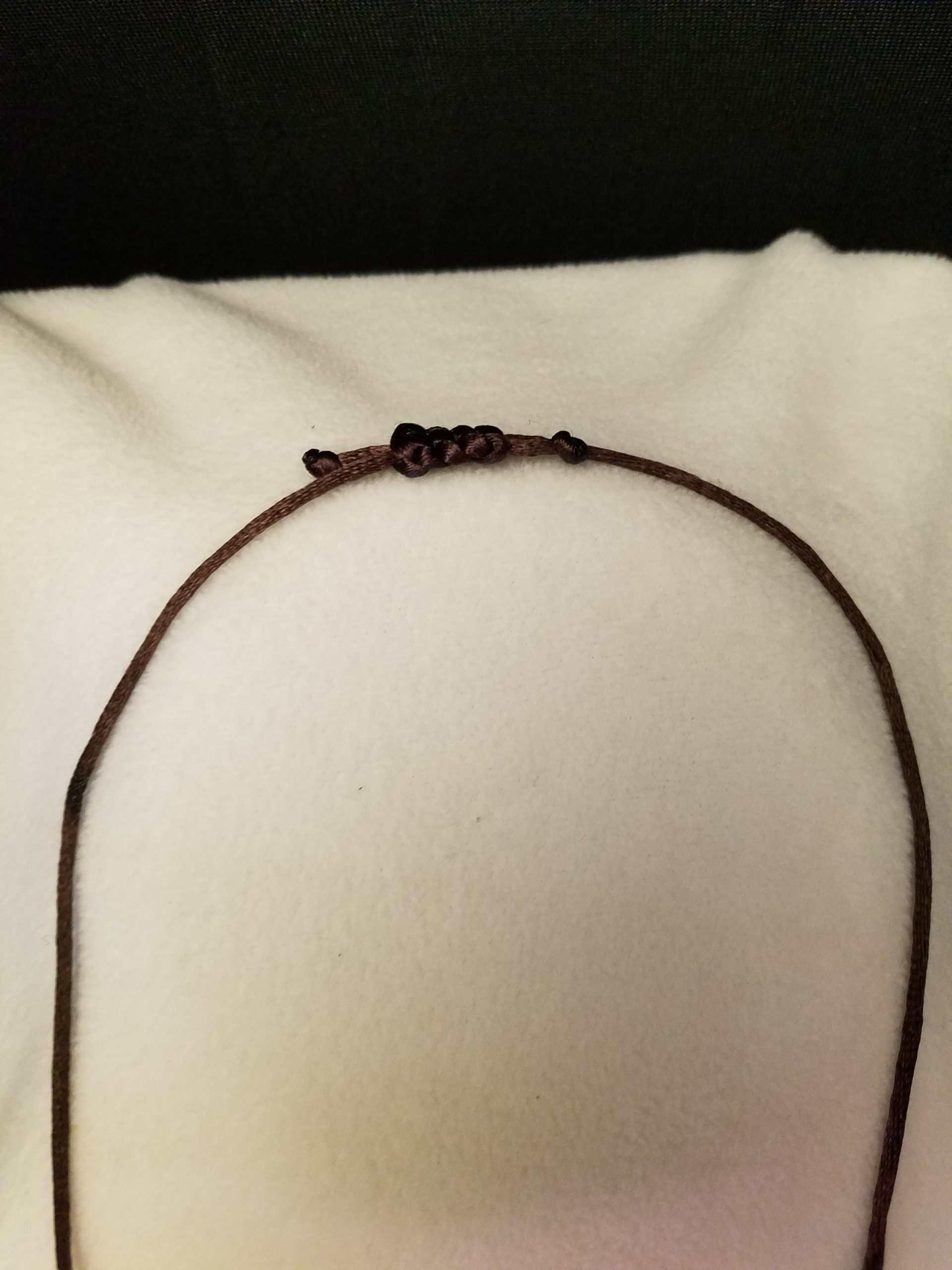 Brown Cord Necklace Knot Adjustment With Knotted Ends