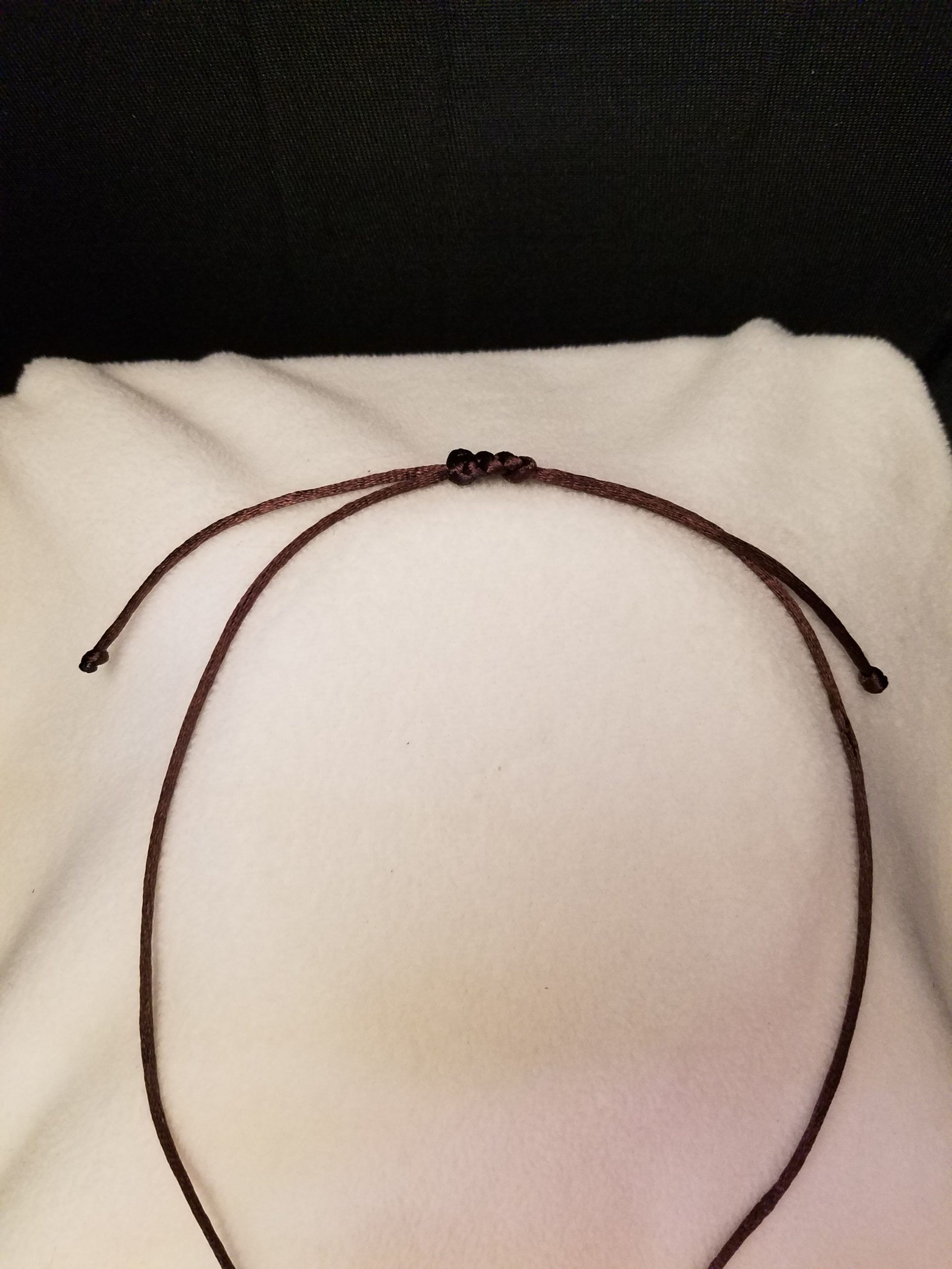 Brown Cord Necklace Knot Adjustment With Knotted Ends