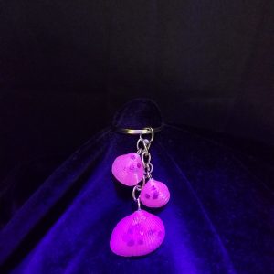 Abstract Pink Glow Seashell Keychain